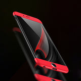For iPhone 6/6S 3 in 1 360 Degree Non-slip Shockproof Full Protective Case Red black red