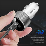ROCK QC3.0 Quick Charger 30W PD Power Car Charger USB C Type-c Mobile Phone Charger for iPhone SAMSUNG HUAWEI black