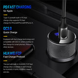 ROCK QC3.0 Quick Charger 30W PD Power Car Charger USB C Type-c Mobile Phone Charger for iPhone SAMSUNG HUAWEI white