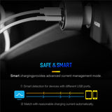 ROCK QC3.0 Quick Charger 30W PD Power Car Charger USB C Type-c Mobile Phone Charger for iPhone SAMSUNG HUAWEI white
