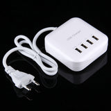 Portable 4 Ports USB Charger Station Fast Cell Phone Desktop Charging Dock