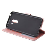 For Xiaomi Pocophone F1 Flip-type Leather Protective Phone Case with 3 Card Position Buckle Design Phone Cover  Rose gold