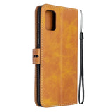For Samsung A51/A71/M30S Case Soft Leather Cover with Denim Texture Precise Cutouts Wallet Design Buckle Closure Smartphone Shell  yellow