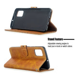 For Samsung A51/A71/M30S Case Soft Leather Cover with Denim Texture Precise Cutouts Wallet Design Buckle Closure Smartphone Shell  yellow