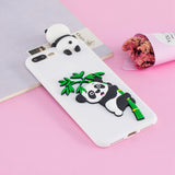 For iPhone 5/5S/SE/6/6S/6 Plus/6S Plus/7/8/7 Plus/8 Plus Phone Case 3D Cartoon Panda Bamboo Cellphone Back Shell Shockproof Smartphone Cover White