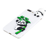 For iPhone 5/5S/SE/6/6S/6 Plus/6S Plus/7/8/7 Plus/8 Plus Phone Case 3D Cartoon Panda Bamboo Cellphone Back Shell Shockproof Smartphone Cover White