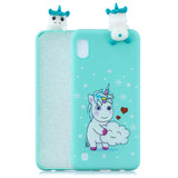 For Samsung A01 Soft TPU Case Back Cover 3D Cartoon Painting Mobile Phone Shell big face cat