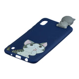 For Samsung A01 Soft TPU Case Back Cover 3D Cartoon Painting Mobile Phone Shell big face cat