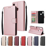 For Redmi note 7/Redmi note 7pro Flip-type Leather Protective Phone Case with 3 Card Position Buckle Design Phone Cover  Gold
