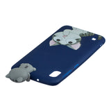 For Samsung A01 Soft TPU Case Back Cover 3D Cartoon Painting Mobile Phone Shell big face cat