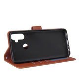 For OPPO Realme C3/Realme 6 PU Leather Mobile Phone Cover with 3 Cards Slots Phone Frame brown