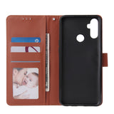 For OPPO Realme C3/Realme 6 PU Leather Mobile Phone Cover with 3 Cards Slots Phone Frame brown