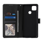 For Redmi 9A/Redmi 9C PU Leather Mobile Phone Cover with 3 Cards Slots Phone Frame black