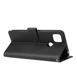 For Redmi 9A/Redmi 9C PU Leather Mobile Phone Cover with 3 Cards Slots Phone Frame black