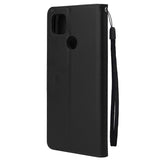 For Redmi 9A/Redmi 9C PU Leather Mobile Phone Cover with 3 Cards Slots Phone Frame black