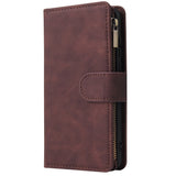 For HUAWEI P40 Case Smartphone Shell Wallet Design Zipper Closure Overall Protection Cellphone Cover  3 brown