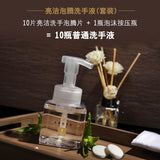 Effervescent Liquid Soap 10Pcs Effervescent Tablets + Foam Pressing Bottle Set Aloe Foam Cleansing Hand Washing Liquid 1 Set