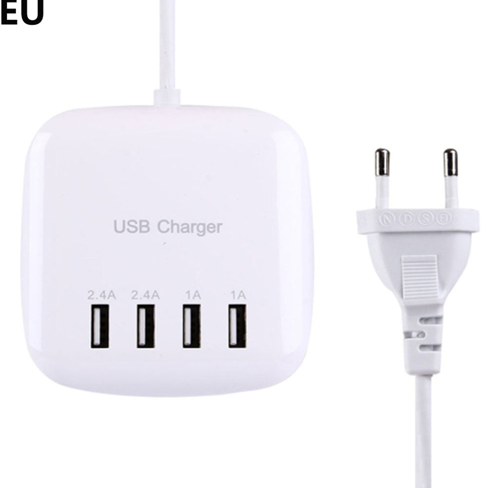 Portable 4 Ports USB Charger Station Fast Cell Phone Desktop Charging Dock