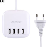 Portable 4 Ports USB Charger Station Fast Cell Phone Desktop Charging Dock