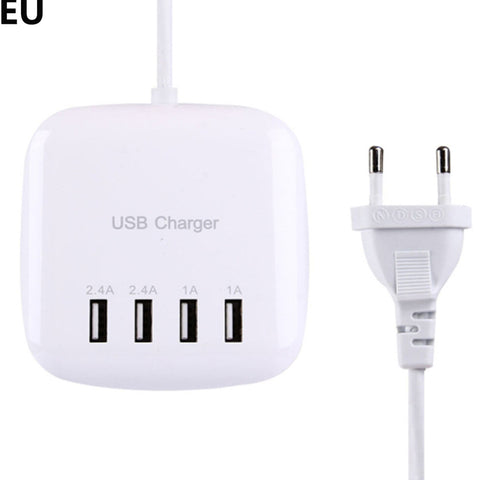 Portable 4 Ports USB Charger Station Fast Cell Phone Desktop Charging Dock