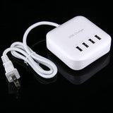 Portable 4 Ports USB Charger Station Fast Cell Phone Desktop Charging Dock