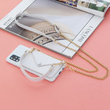 For HUAWEI P40/P40 Lite/P40 Pro Mobile Phone Cover with Pu Leather Card Holder + Hand Rope + Straddle Rope white