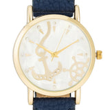 Navy Nautical Leather Watch