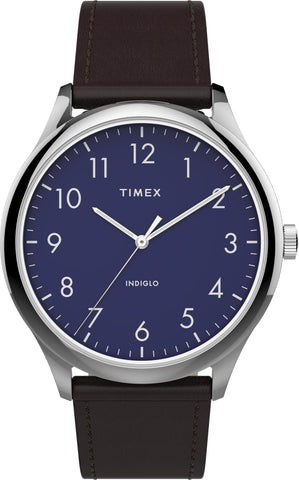 Timex TW2T72000 Men's Modern Easy Reader   40mm Brown Leather Strap Watch