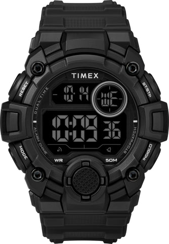 Timex Men's TW5M27400 A-Game DGTL 50mm Black Resin Strap Watch