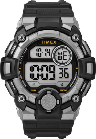 Timex Men's TW5M27700 A-Game DGTL 50mm Black/Gray Resin Strap Watch