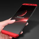 For HUAWEI MAIMANG 6/Mate 10 lite/Honor 9i(india)/Nova 2i Ultra Slim PC Back Cover Non-slip Shockproof 360 Degree Full Protective Case Red black red