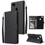 For OPPO F7 Wallet-type PU Leather Protective Phone Case with Buckle & 3 Card Position black