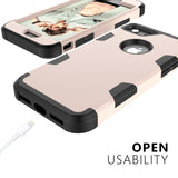 For iPhone 7 PC+ Silicone 2 in 1 Hit Color Tri-proof Shockproof Dustproof Anti-fall Protective Cover Back Case Gold + black