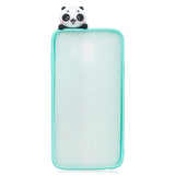 For Samsung J4 2018/J4 Plus Phone Case 3D Cartoon Panda Bamboo Cellphone Back Shell Shockproof Smartphone Cover Light blue