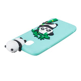For Samsung J4 2018/J4 Plus Phone Case 3D Cartoon Panda Bamboo Cellphone Back Shell Shockproof Smartphone Cover Light blue