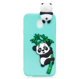 For Samsung J4 2018/J4 Plus Phone Case 3D Cartoon Panda Bamboo Cellphone Back Shell Shockproof Smartphone Cover Light blue