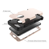 For iPhone 7 PC+ Silicone 2 in 1 Hit Color Tri-proof Shockproof Dustproof Anti-fall Protective Cover Back Case Gold + black