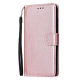 For HUAWEI P30 lite/nova 4E Flip-type Leather Protective Phone Case with 3 Card Position Buckle Design Phone Cover  Rose gold