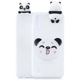For Samsung A01 Soft TPU Case Back Cover 3D Cartoon Painting Mobile Phone Shell Smiley Panda