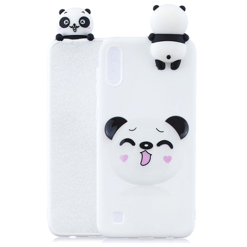 For Samsung A01 Soft TPU Case Back Cover 3D Cartoon Painting Mobile Phone Shell Smiley Panda