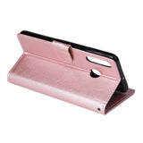For HUAWEI P30 lite/nova 4E Flip-type Leather Protective Phone Case with 3 Card Position Buckle Design Phone Cover  Rose gold