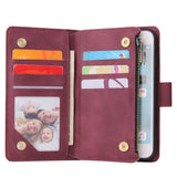 For iPhone 6 / 6S iPhone 6 plus / 6S plus iPhone 7 / 8 iPhone 7 plus / 8 plus Smart Phone Cover Coin Pocket with Cards Bracket Zipper Phone PU Leather Case Phone Cover  iPhone 6 / 6S