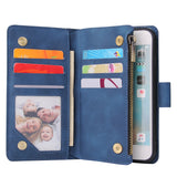For iPhone 6 / 6S iPhone 6 plus / 6S plus iPhone 7 / 8 iPhone 7 plus / 8 plus Smart Phone Cover Coin Pocket with Cards Bracket Zipper Phone PU Leather Case Phone Cover  iPhone 6 / 6S