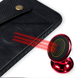 For Huawei P30 pro Double Buckle Non-slip Shockproof Cell Phone Case with Card Slot Bracket black