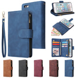 For iPhone 6 / 6S iPhone 6 plus / 6S plus iPhone 7 / 8 iPhone 7 plus / 8 plus Smart Phone Cover Coin Pocket with Cards Bracket Zipper Phone PU Leather Case Phone Cover  iPhone 6 plus / 6S plus