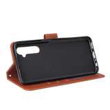 For OPPO Realme C3/Realme 6 PU Leather Mobile Phone Cover with 3 Cards Slots Phone Frame wine red
