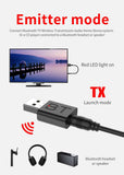 USB Bluetooth 5.0 Transmitter Receiver 3.5mm AUX Audio Cable for TV PC Car Speaker black