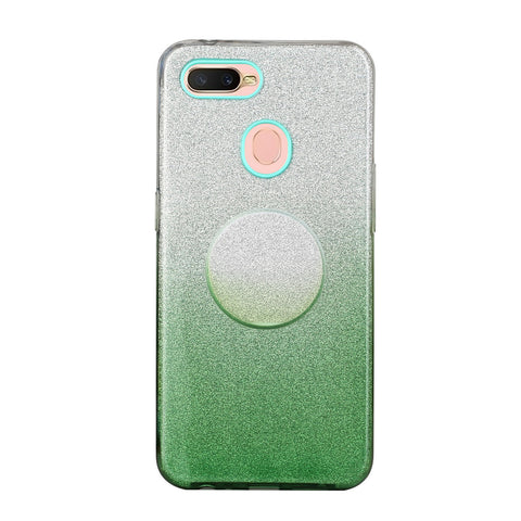 For OPPO F9/F9 Pro/A7X/F11 Pro/A8/A31 Phone Case Gradient Color Glitter Powder Phone Cover with Airbag Bracket green