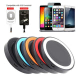 Universal Small Thin Round Wireless Charger For QI Standard Mobiles Wireless Charging Black red
