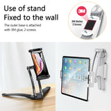 Tablet Holder Folding Desktop Wall-Mounted Lazy Bracket Box For Samsung Xiaomi iPad black